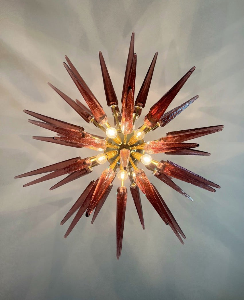 Murano Lysekrone | 51 Ametystfargede Sputnik