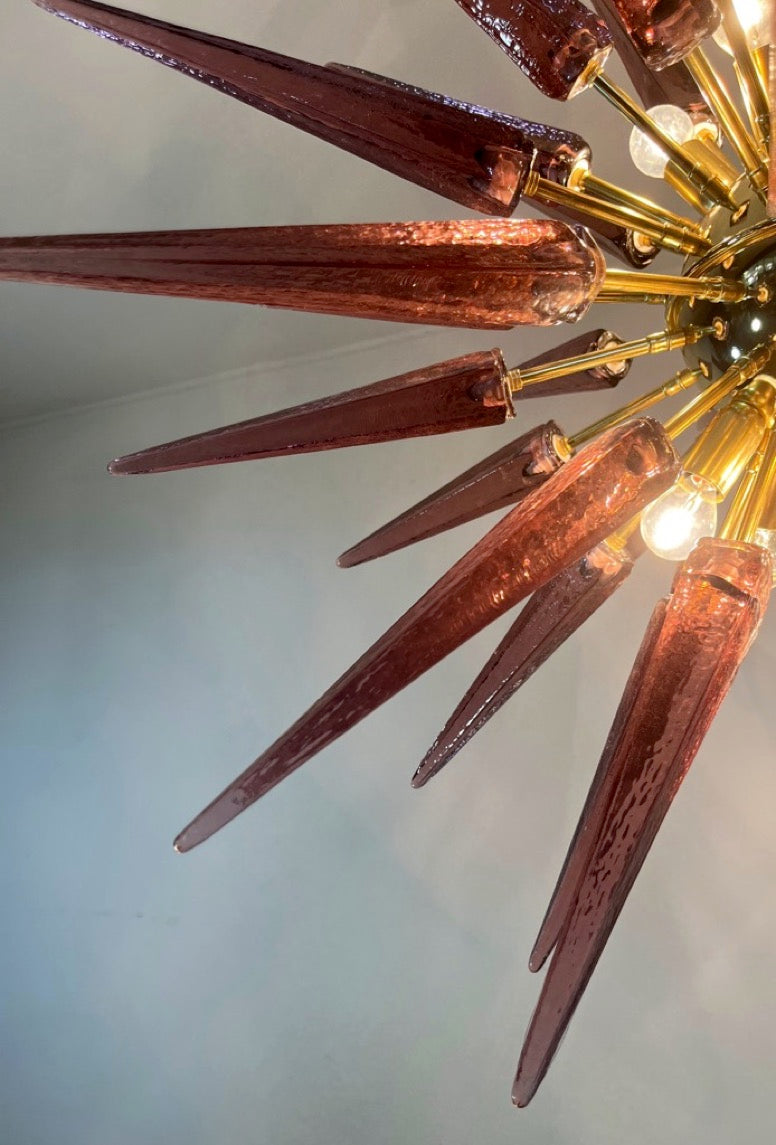 Murano Lysekrone | 51 Ametystfargede Sputnik