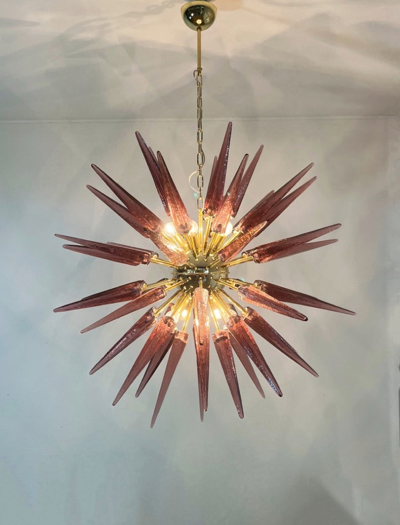 Murano Lysekrone | 51 Ametystfargede Sputnik