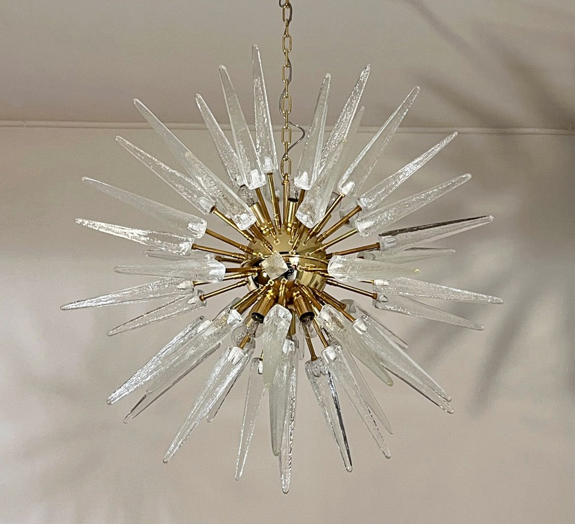 Murano Lysekrone – 51 Klare Sputnik – detalj 11 – Murano Classics