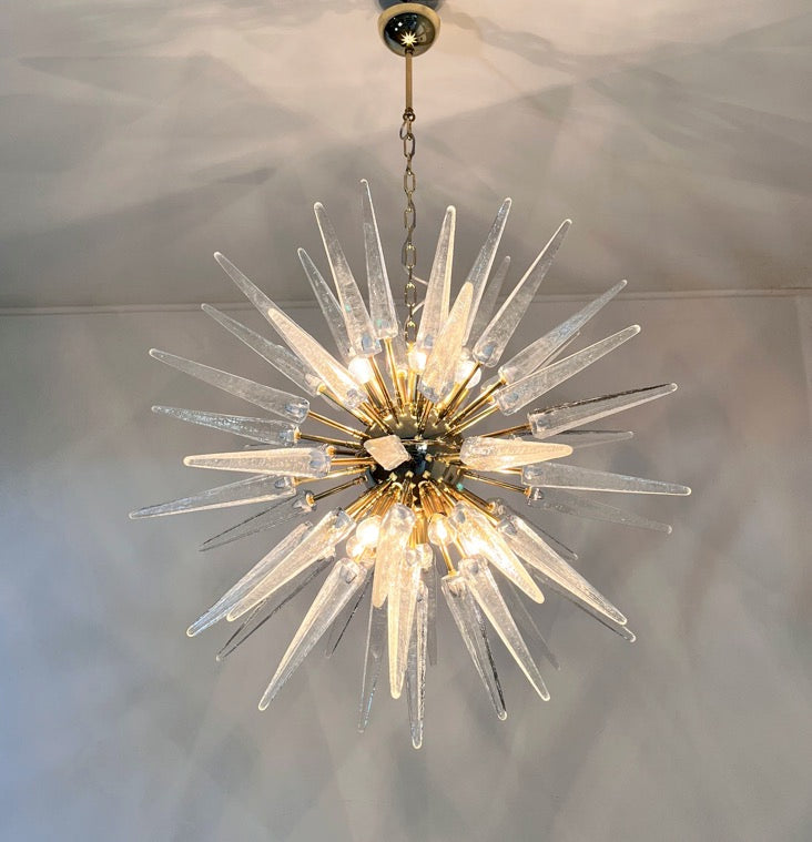Murano Lysekrone – 51 Klare Sputnik – detalj 8 – Murano Classics