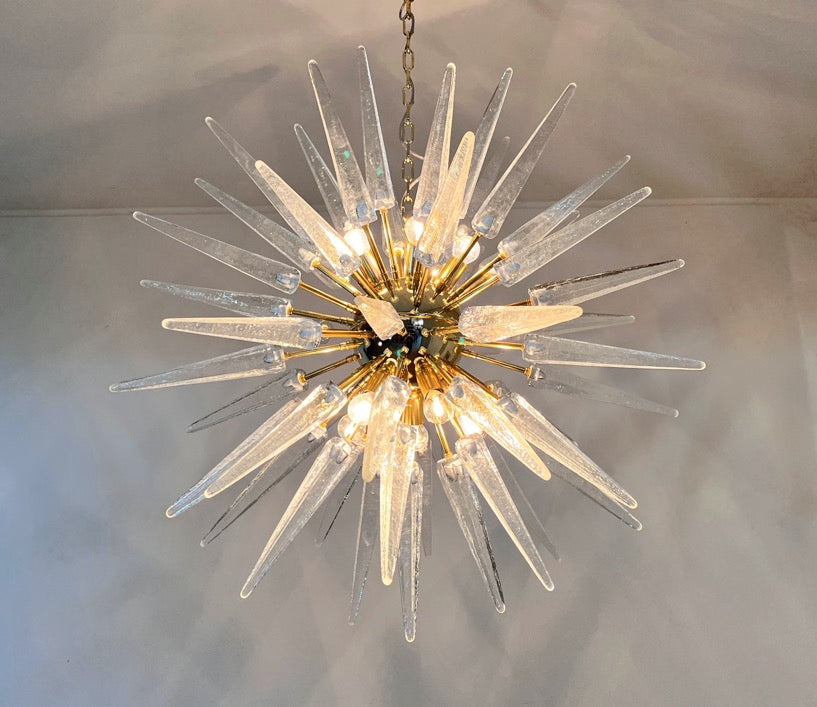 Murano Lysekrone – 51 Klare Sputnik – detalj 7 – Murano Classics