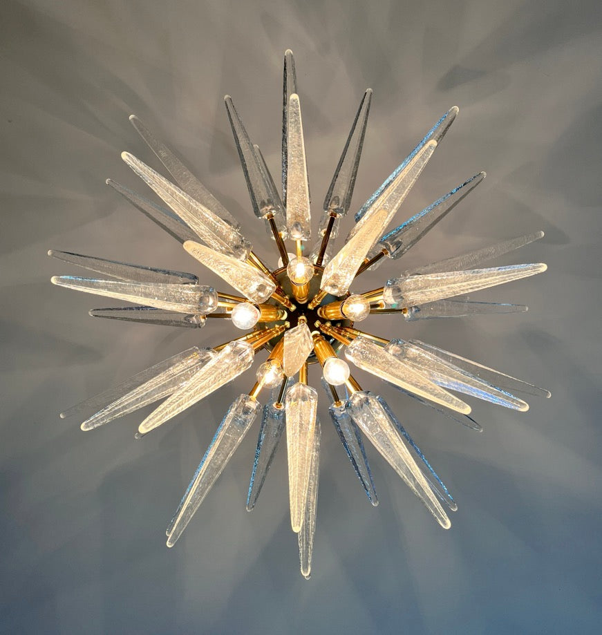 Murano Lysekrone – 51 Klare Sputnik – detalj 5 – Murano Classics