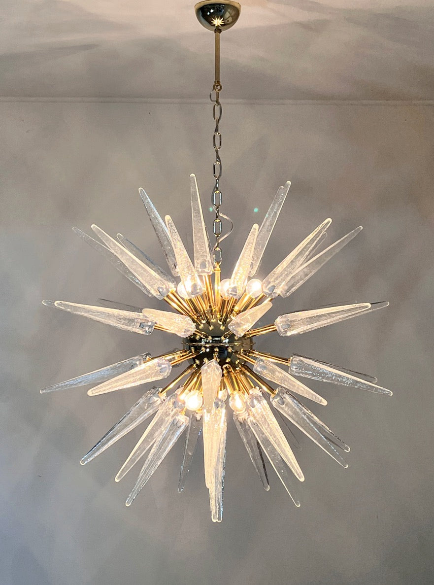 Murano Lysekrone – 51 Klare Sputnik – detalj 4 – Murano Classics