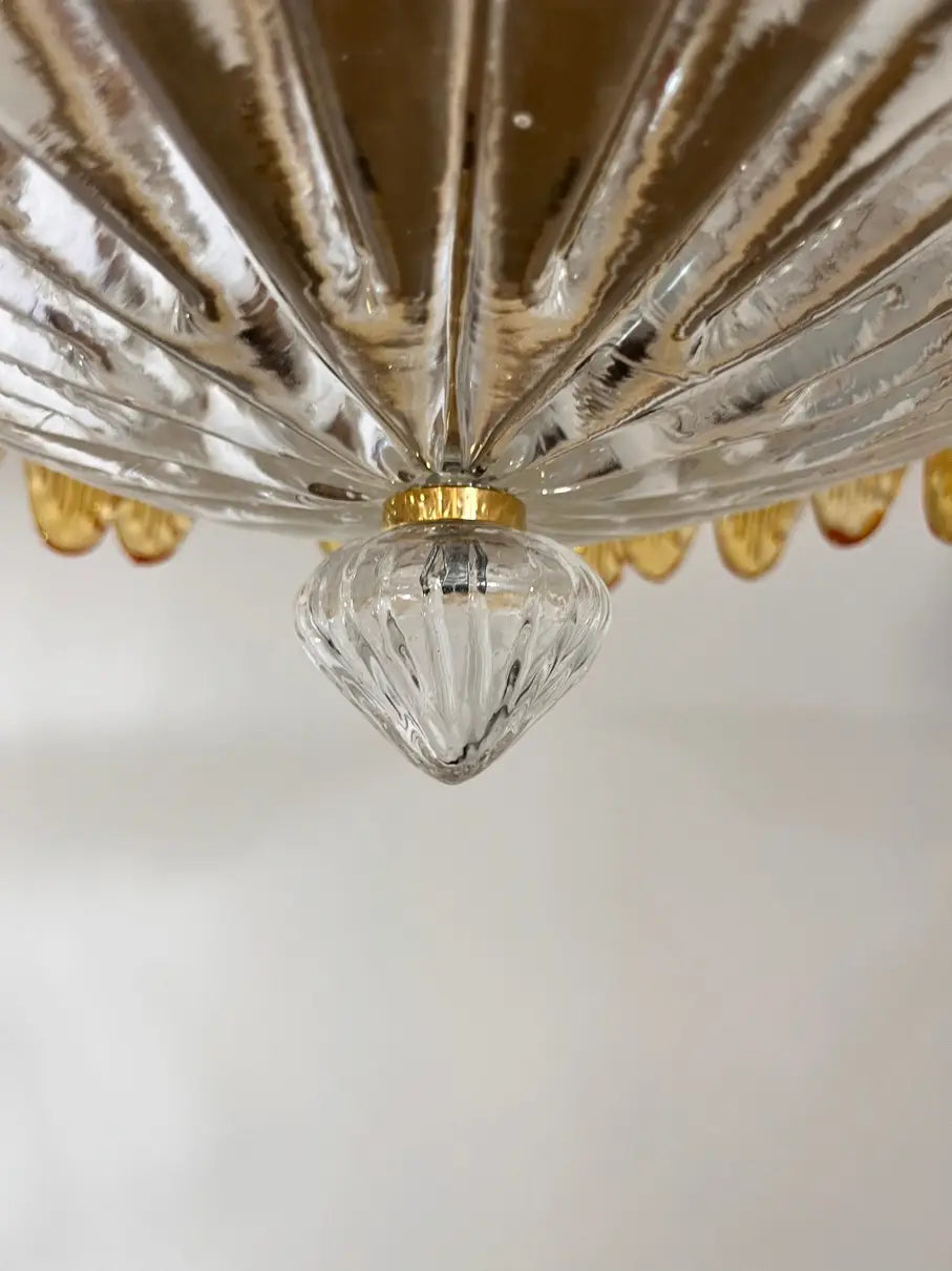 Murano Lysekrone – 36 Gule Palmeglass – detalj 2 – Murano Classics