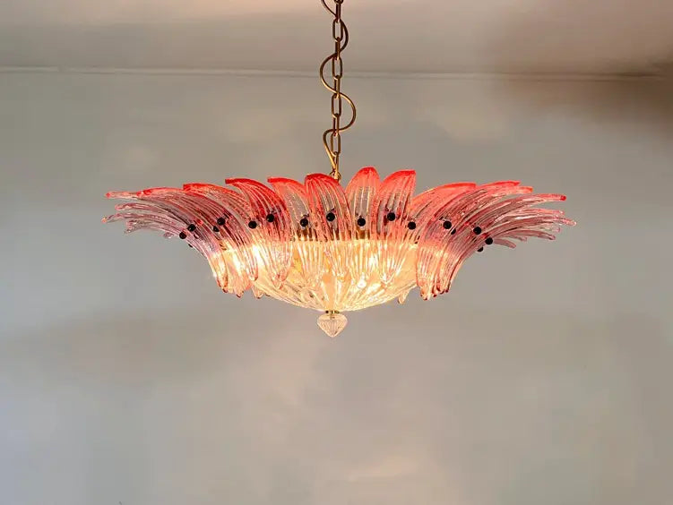 Murano Lysekrone – 36 Rosa Palmeglass – detalj 5 – Murano Classics