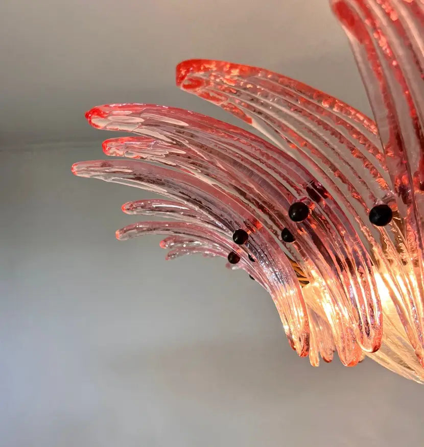 Murano Lysekrone – 36 Rosa Palmeglass – detalj 7 – Murano Classics