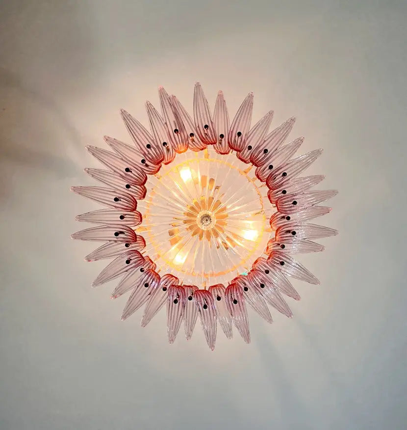 Murano Lysekrone – 36 Rosa Palmeglass – detalj 8 – Murano Classics