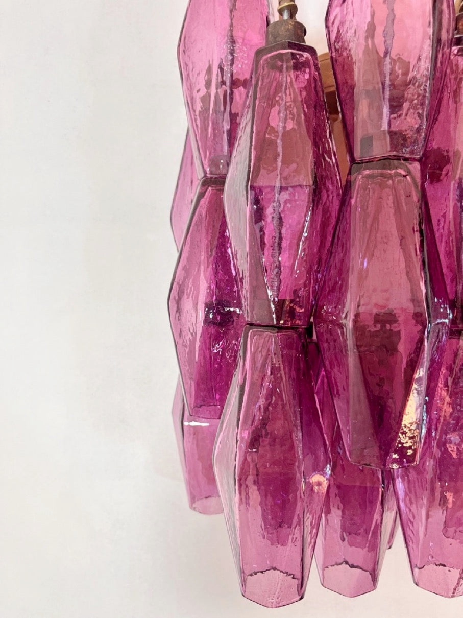 Murano Vegglampe | 17 Gull Ametystfargede Poliedriglass | 1 par
