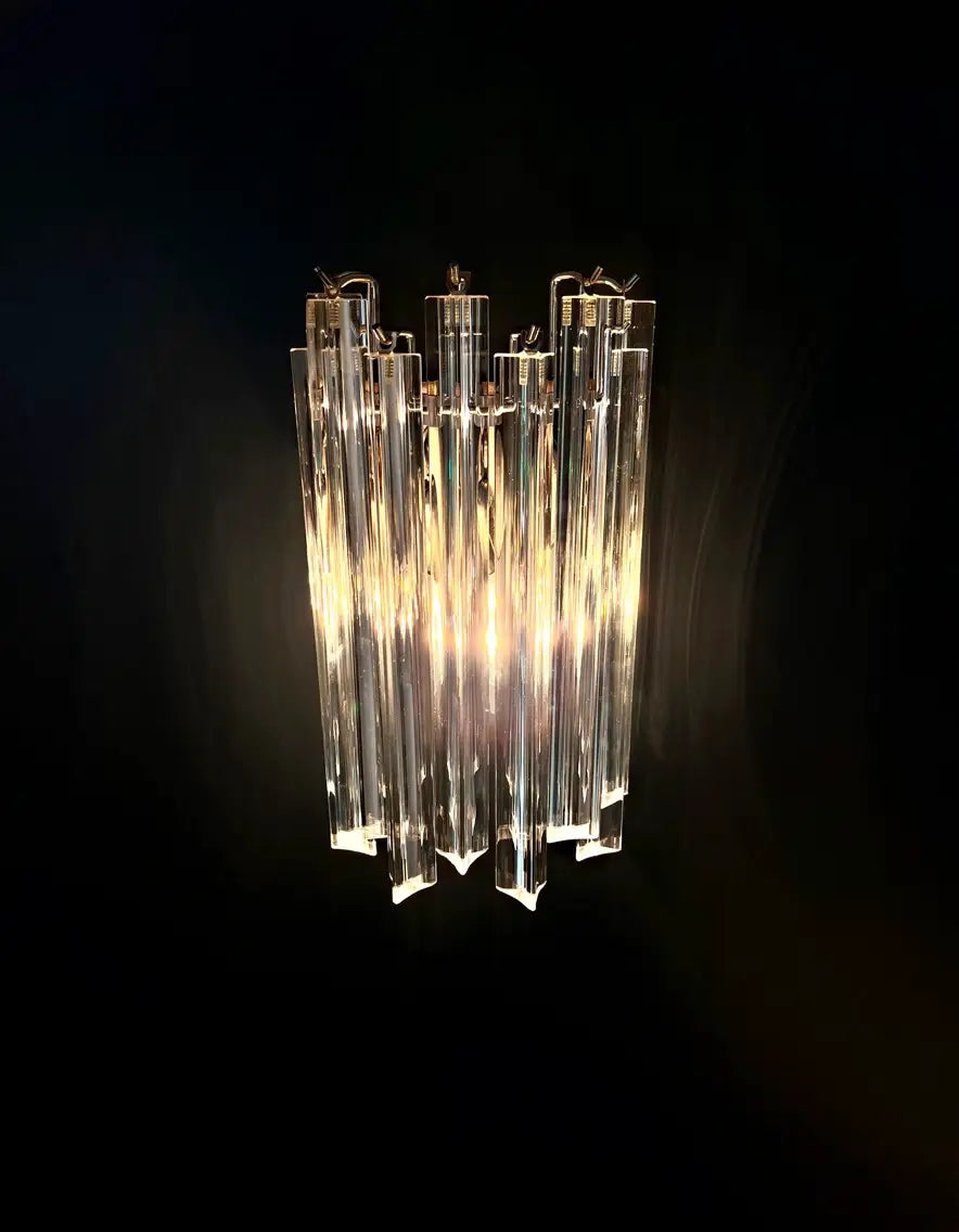 Murano Vegglampe – 9 Klare Glassprismer – 2 stk – detalj 1 – Murano Classics
