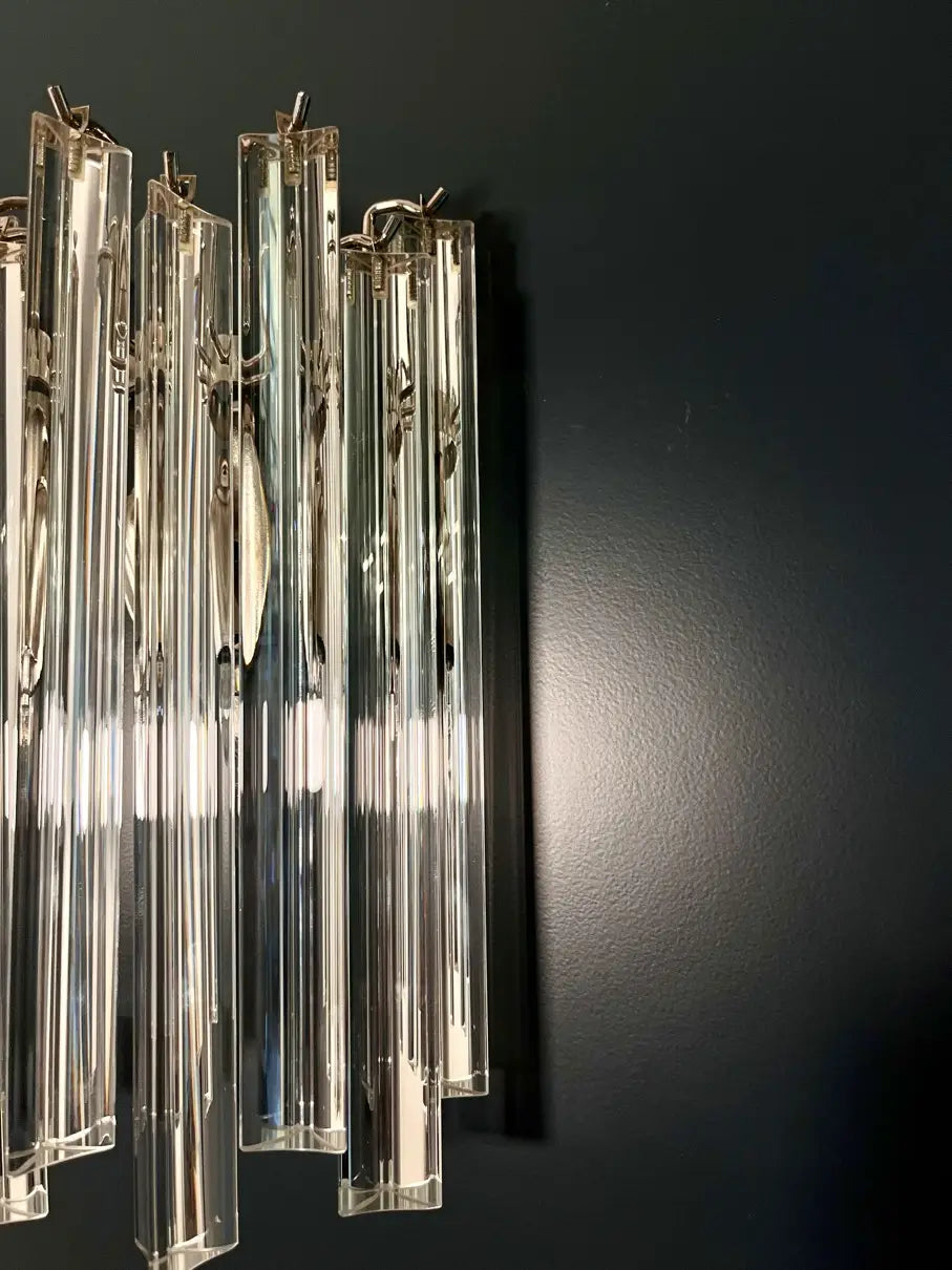 Murano Vegglampe – 9 Klare Glassprismer – 2 stk – detalj 2 – Murano Classics