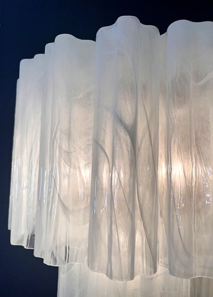 Murano Vegglampe | 13 Alabaster hvite Glassrør