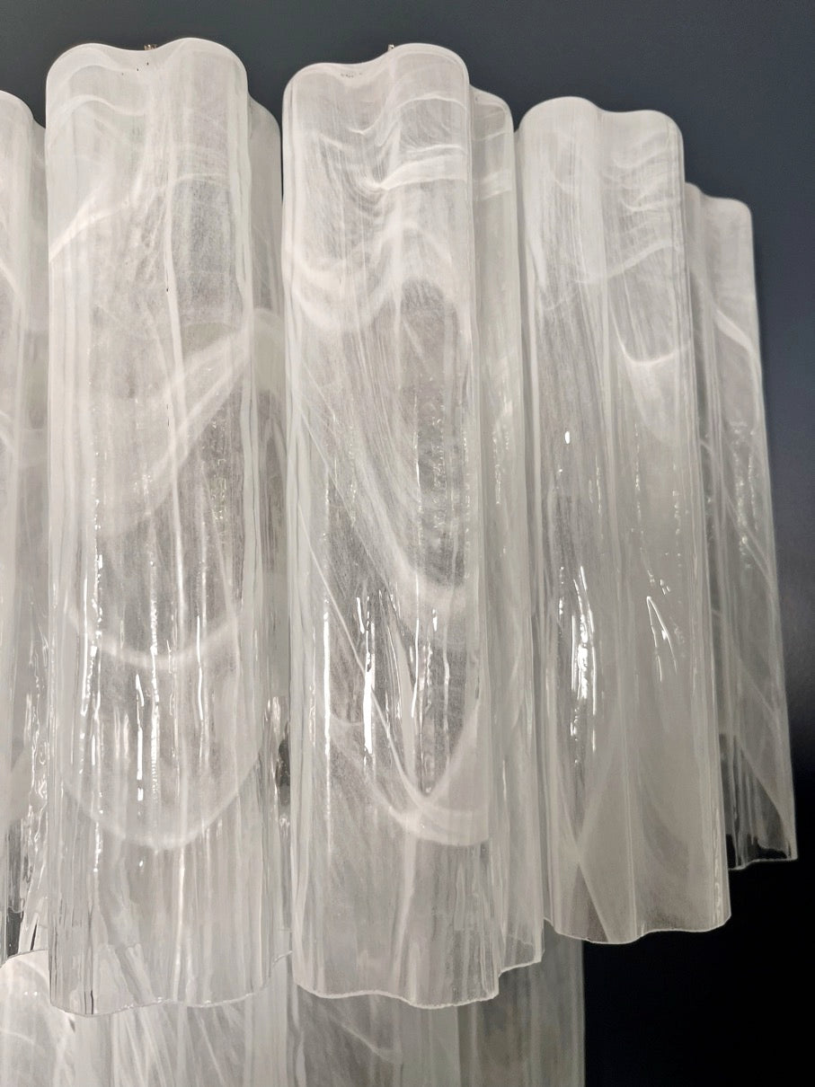Murano Vegglampe – 13 Alabaster Hvite Glassrør – detalj 8 – Murano Classics