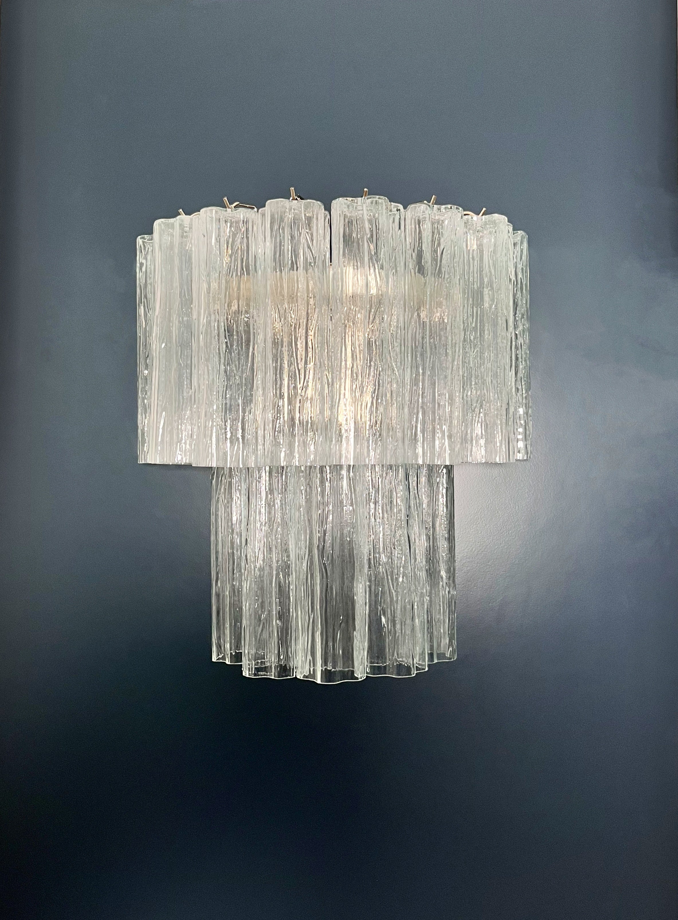 Murano Vegglampe – 13 Klare Glassrør – 2 stk – Murano Classics