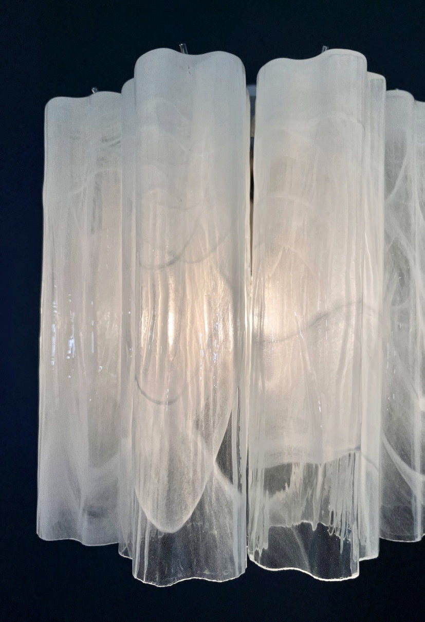 Murano Vegglampe – 5 Hvite Alabaster Glassrør – 2 stk – detalj 5 – Murano Classics