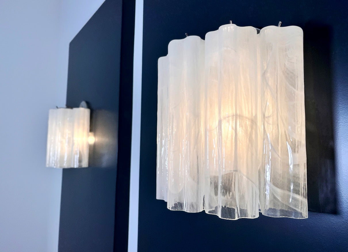 Murano Vegglampe – 5 Hvite Alabaster Glassrør – 2 stk – detalj 4 – Murano Classics