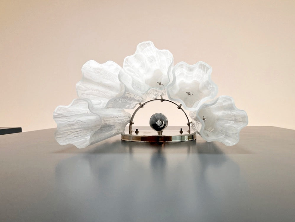 Murano Vegglampe – 5 Hvite Alabaster Glassrør – 2 stk – detalj 3 – Murano Classics