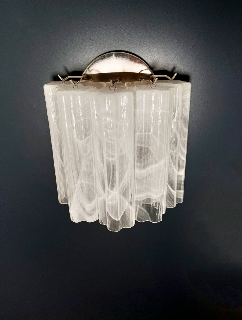 Murano Vegglampe – 5 Hvite Alabaster Glassrør – 2 stk – Murano Classics