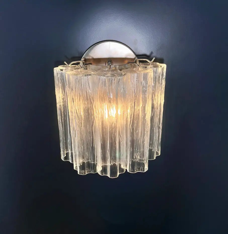 Murano Vegglampe – 5 Klare Glassrør – 2 stk – detalj 6 – Murano Classics