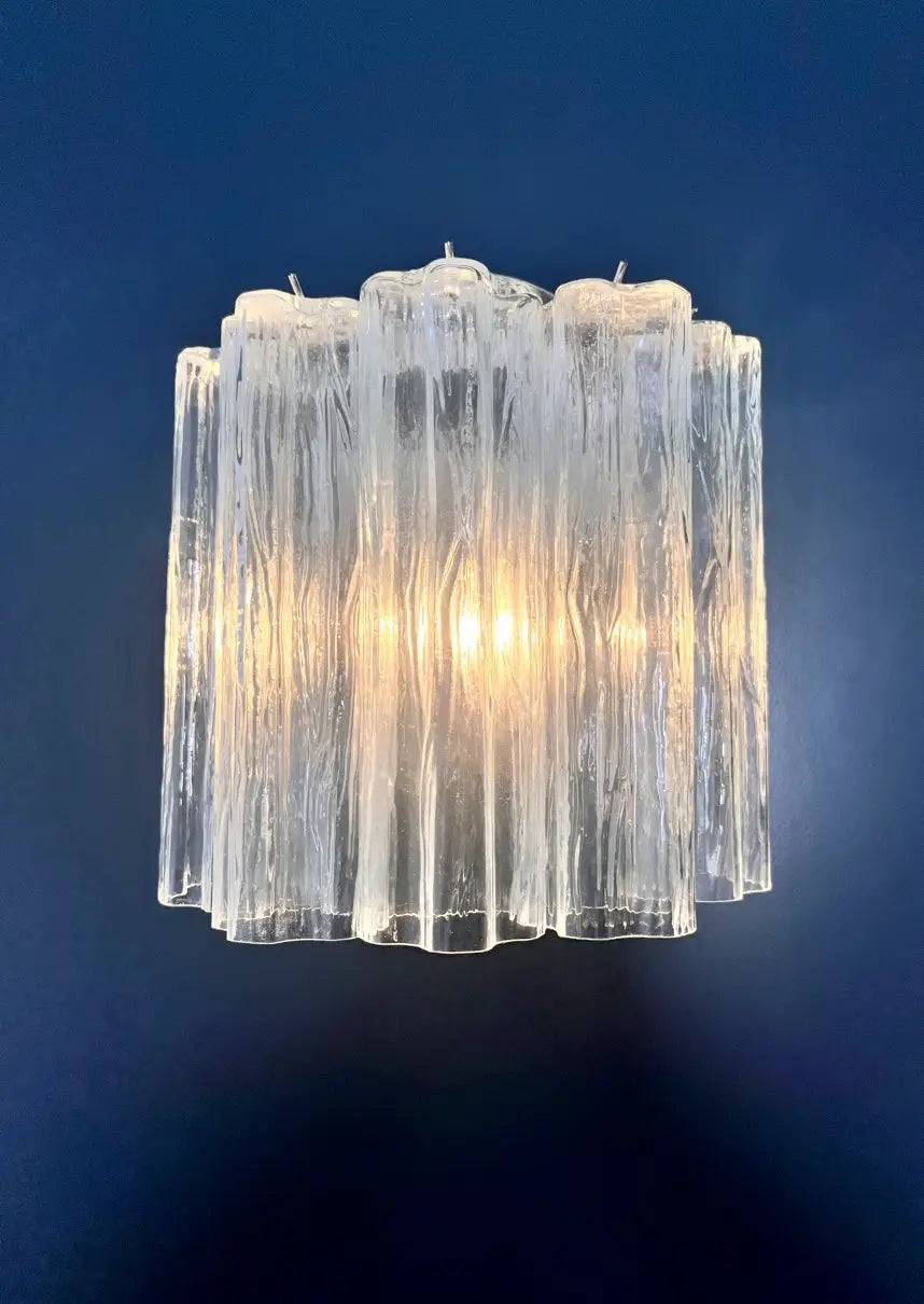 Murano Vegglampe – 5 Klare Glassrør – 2 stk – detalj 8 – Murano Classics