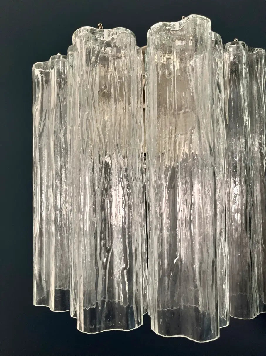 Murano Vegglampe – 5 Klare Glassrør – 2 stk – detalj 4 – Murano Classics