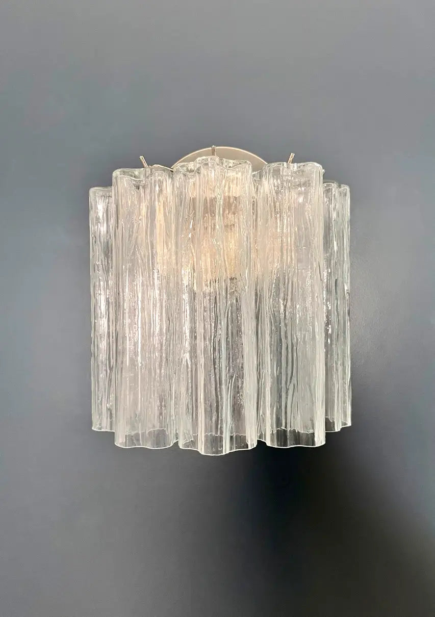 Murano Vegglampe – 5 Klare Glassrør – 2 stk – detalj 7 – Murano Classics