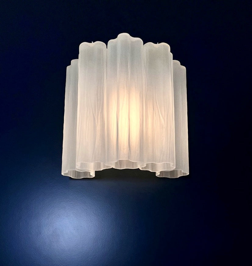 Murano Vegglampe | 5 Etsede Rørglass | 1 par