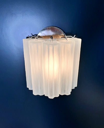 Murano Vegglampe | 5 Etsede Rørglass | 1 par