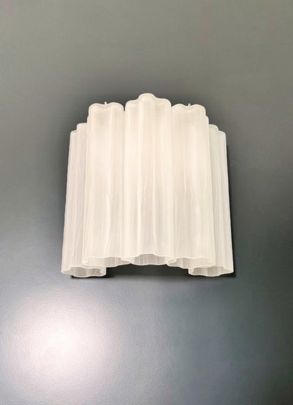 Murano Vegglampe | 5 Etsede Rørglass | 1 par