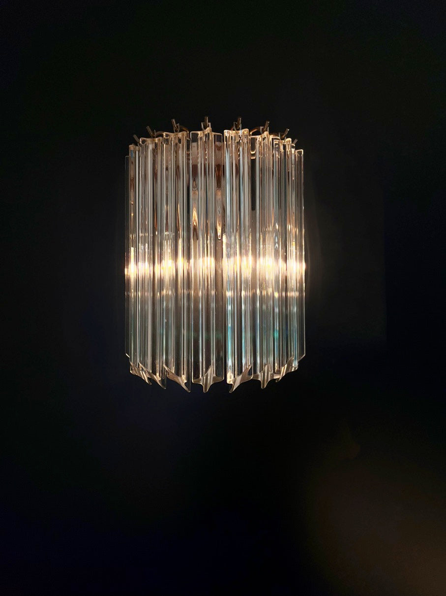 Murano Vegglampe – 9 Klare Prismeglass – 2 stk – detalj 5 – Murano Classics