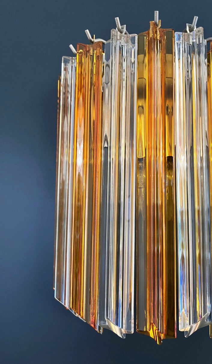 Murano Vegglampe | 9 Klare gul Prismeglass | 1 par