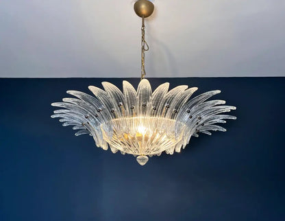 Murano Lysekrone | 36 Klare Palmeglass