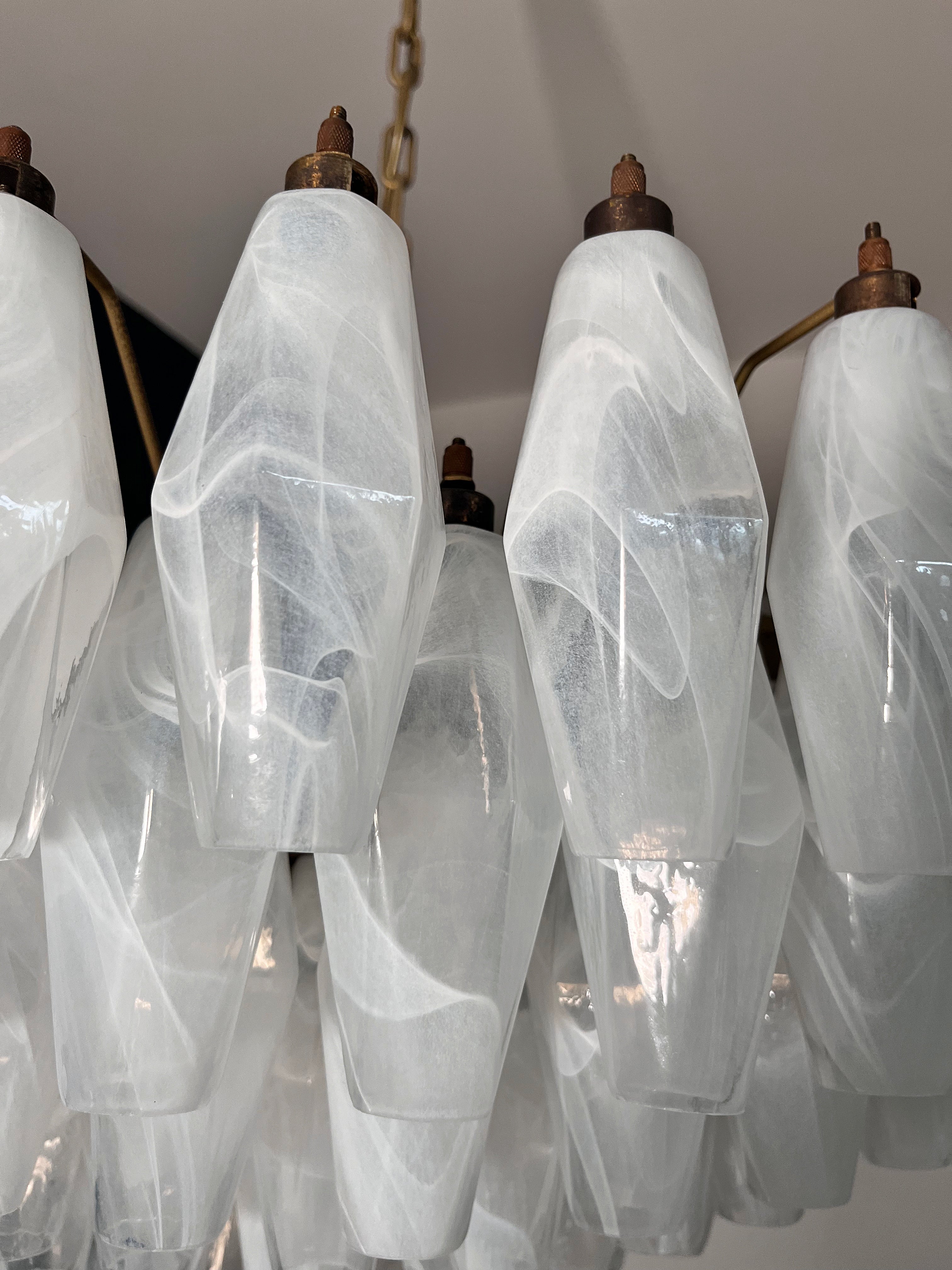 Murano Lysekrone – 185 Alabaster hvit Poliedriglass – detalj 5 – Murano Classics