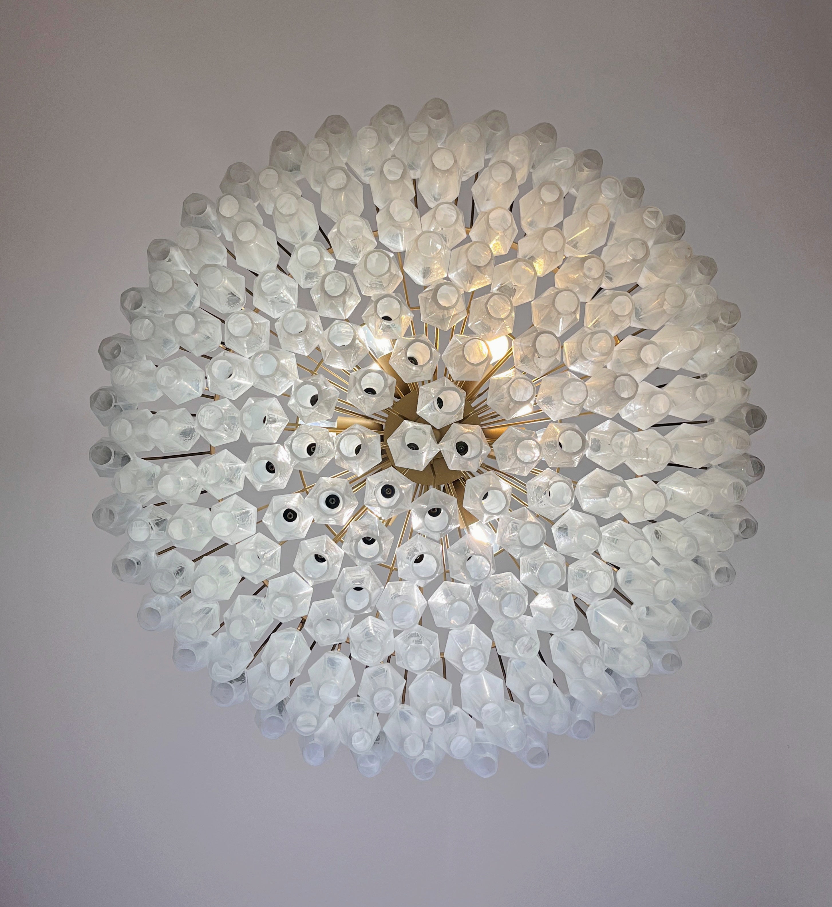 Murano Lysekrone – 185 Alabaster hvit Poliedriglass – detalj 9 – Murano Classics