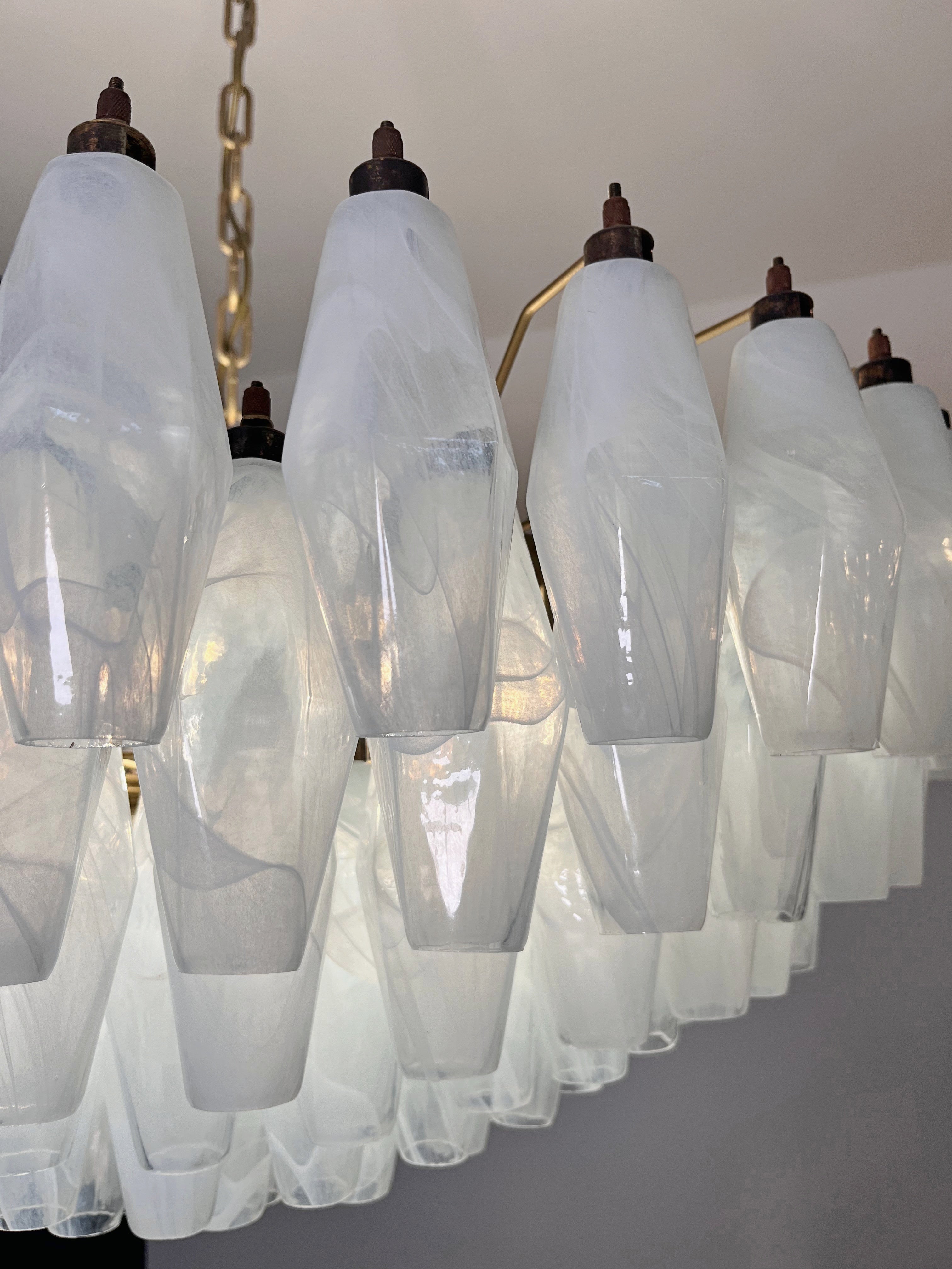 Murano Lysekrone – 185 Alabaster hvit Poliedriglass – detalj 4 – Murano Classics