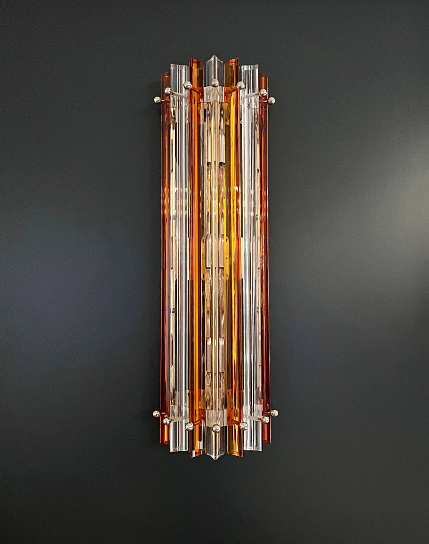 Murano Vegglampe – 14 Klare gul Prismeglass – 2 stk – detalj 2 – Murano Classics