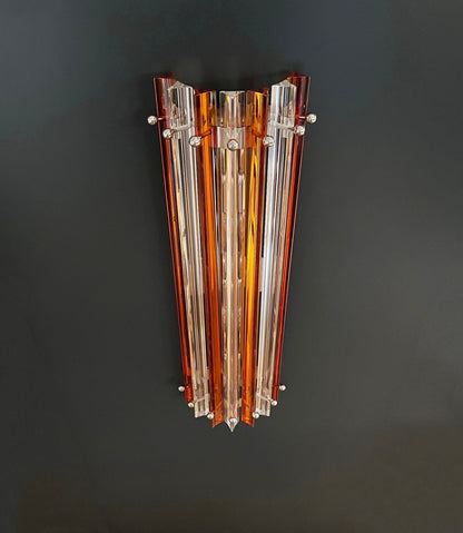 Murano Vegglampe | 14 Klare gul Prismeglass | 1 par