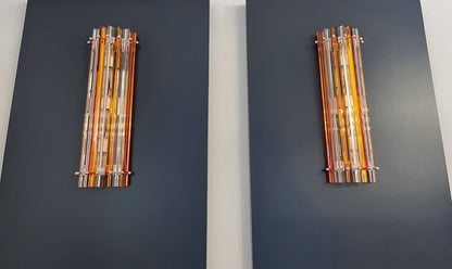 Murano Vegglampe | 14 Klare gul Prismeglass | 1 par