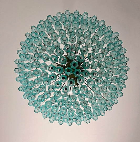 Murano Lysekrone | 185 Turkis Poliedriglass