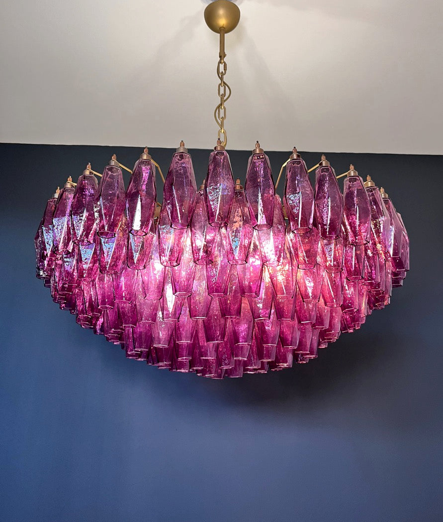 Murano Lysekrone – 185 Lilla Poliedriglass – detalj 9 – Murano Classics