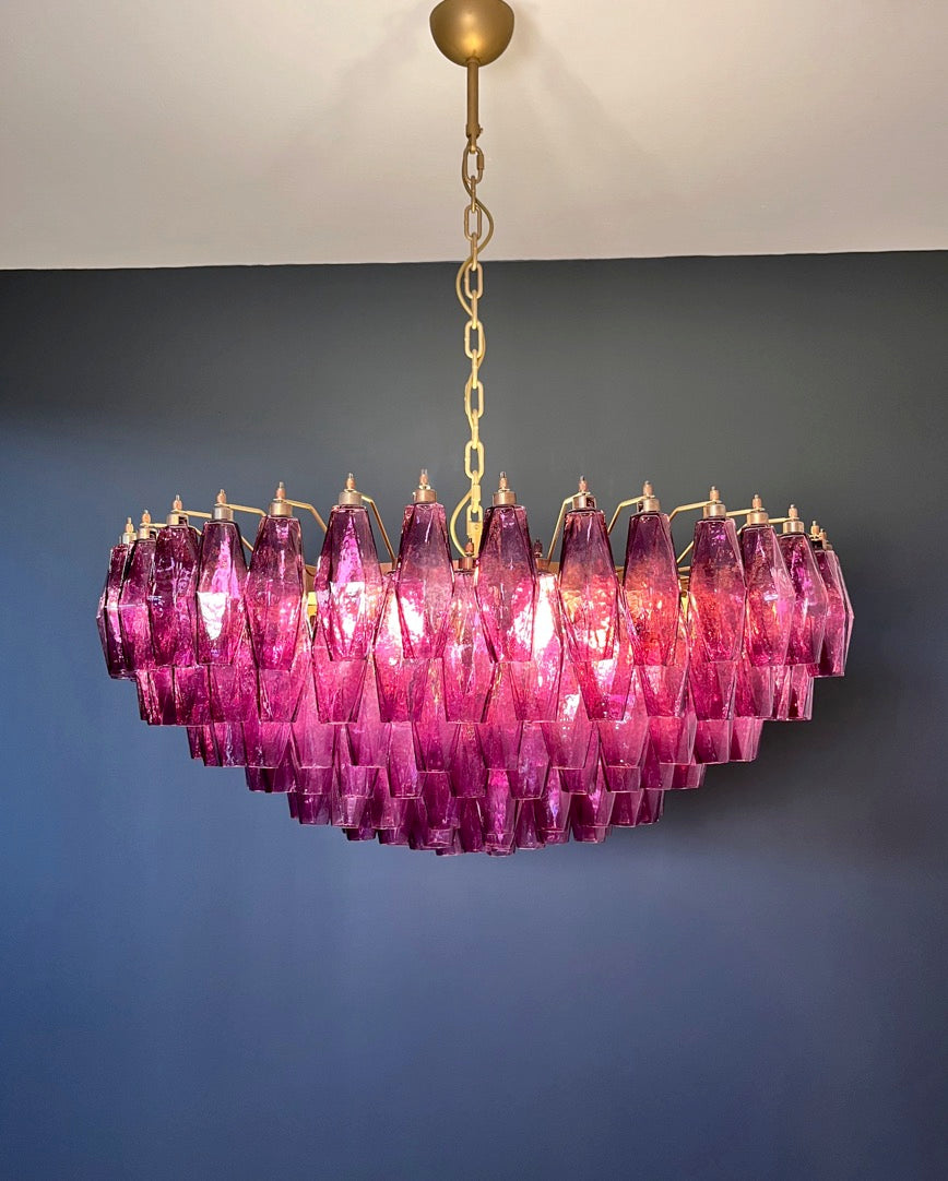Murano Lysekrone – 185 Lilla Poliedriglass – detalj 7 – Murano Classics