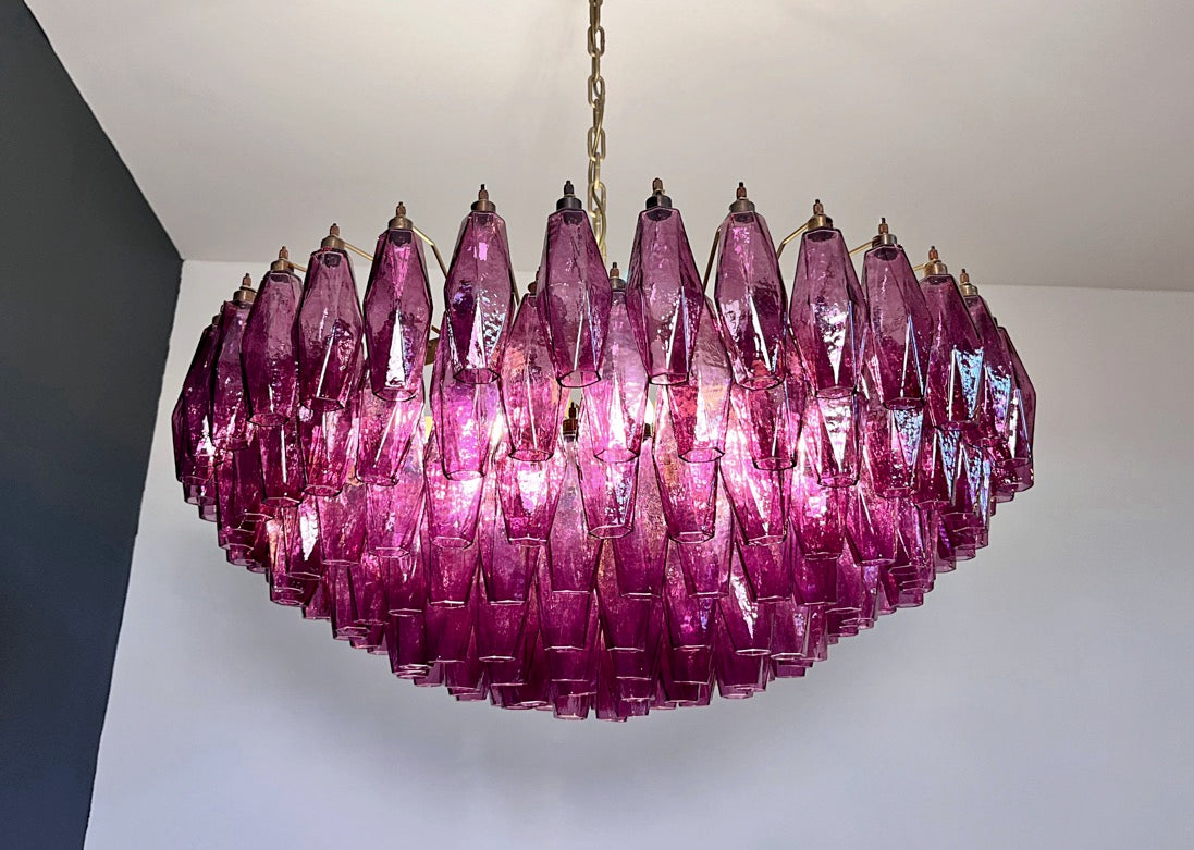Murano Lysekrone – 185 Lilla Poliedriglass – detalj 6 – Murano Classics