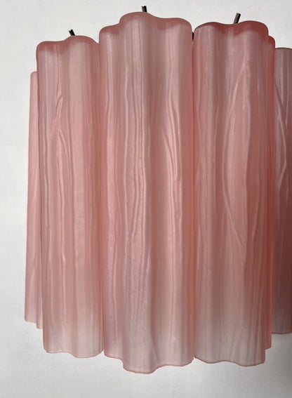 Murano Vegglampe | 5 Rosa Etsede Rørglass | 1 par