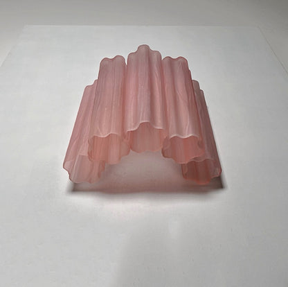 Murano Vegglampe | 5 Rosa Etsede Rørglass | 1 par