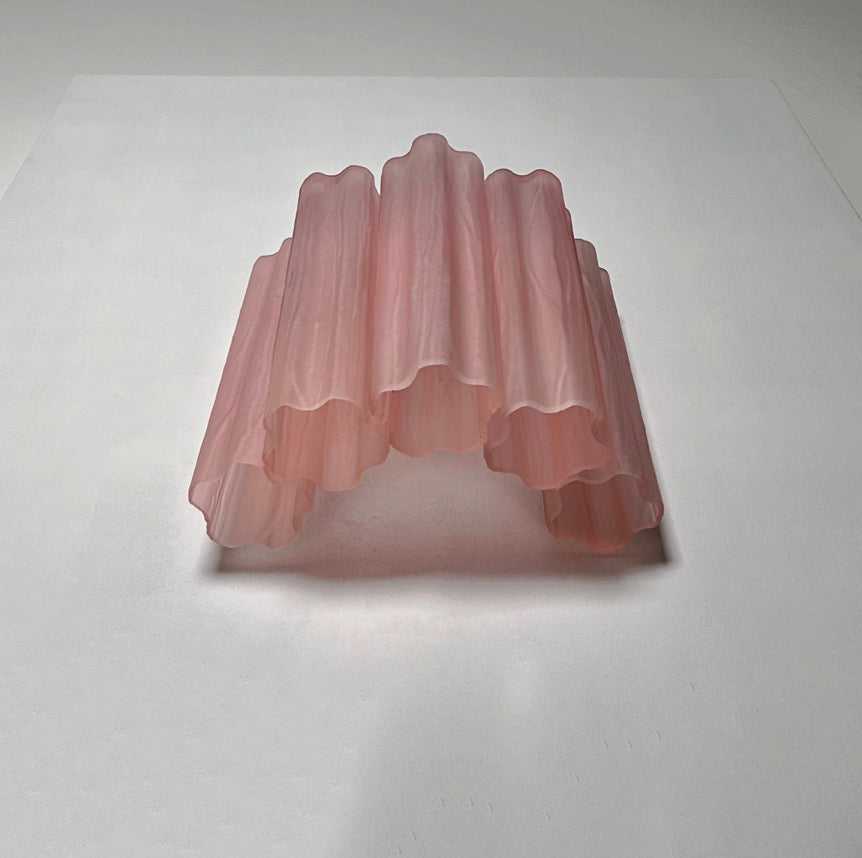 Murano Vegglampe – 5 Rosa Matte Glassrør – 2 stk – detalj 9 – Murano Classics
