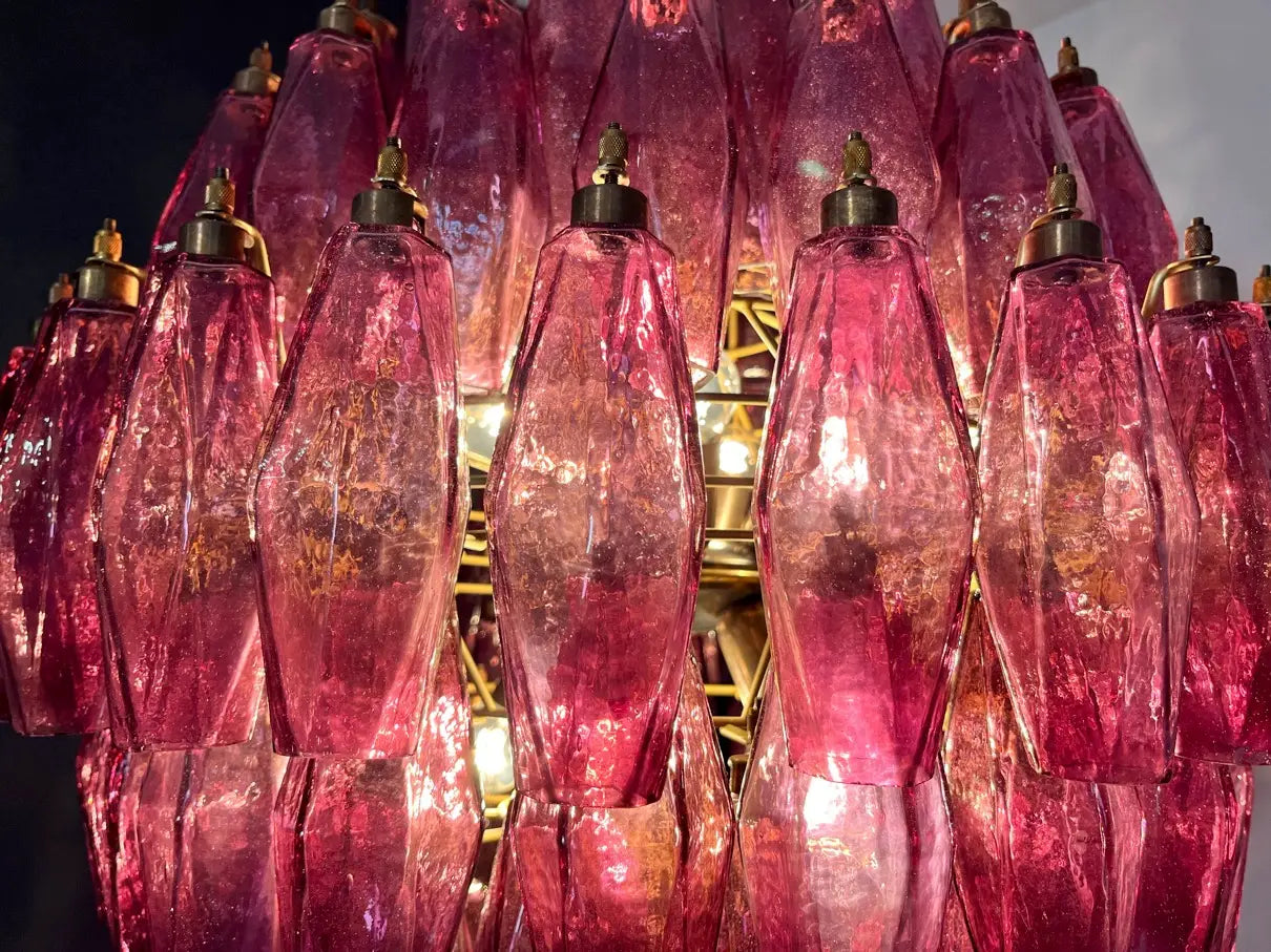 Murano Lysekrone – 140 Lilla Poliedriglass – detalj 8 – Murano Classics