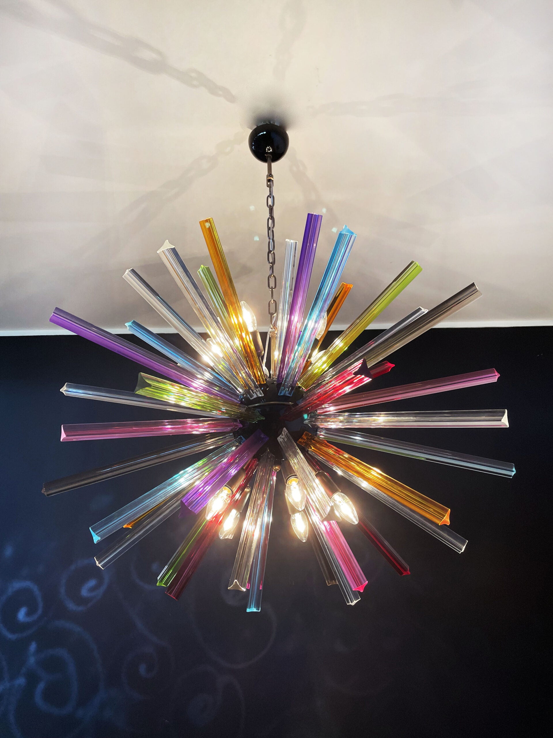 Murano Lysekrone – 50 Multifarge Sputnik – detalj 2 – Murano Classics