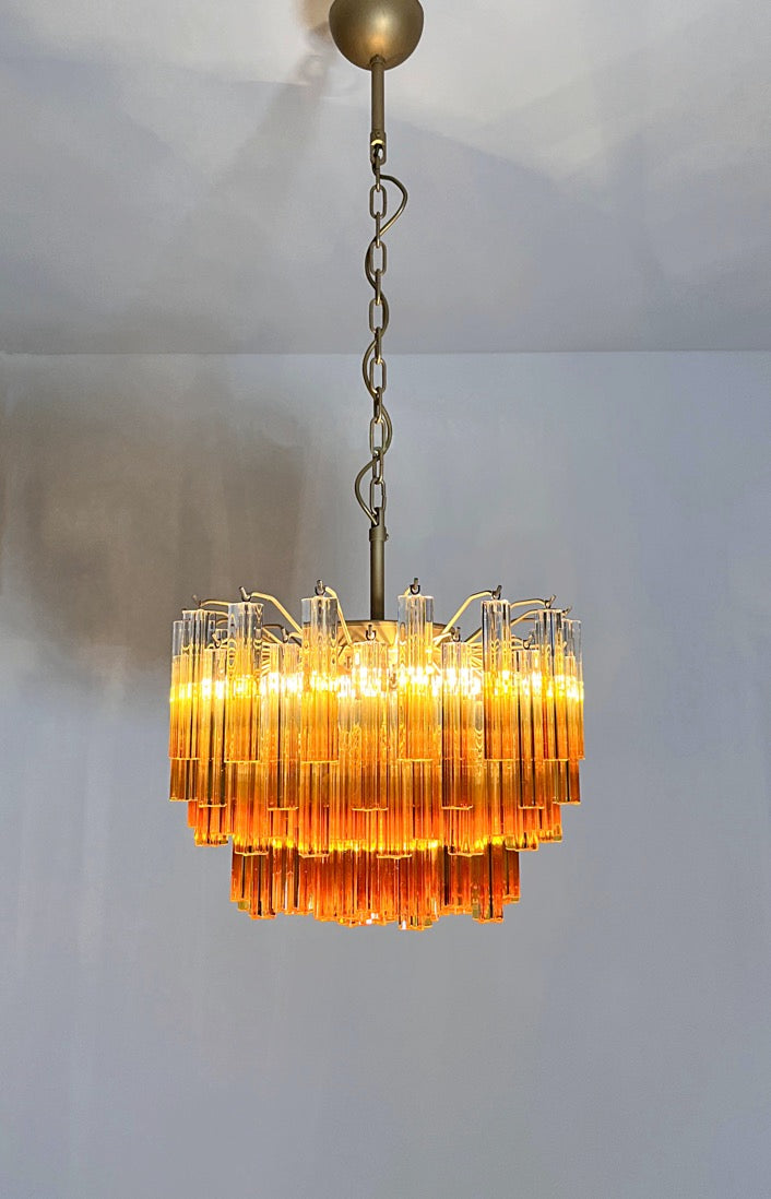 Murano Lysekrone – 107 Gule Prismeglass – detalj 7 – Murano Classics