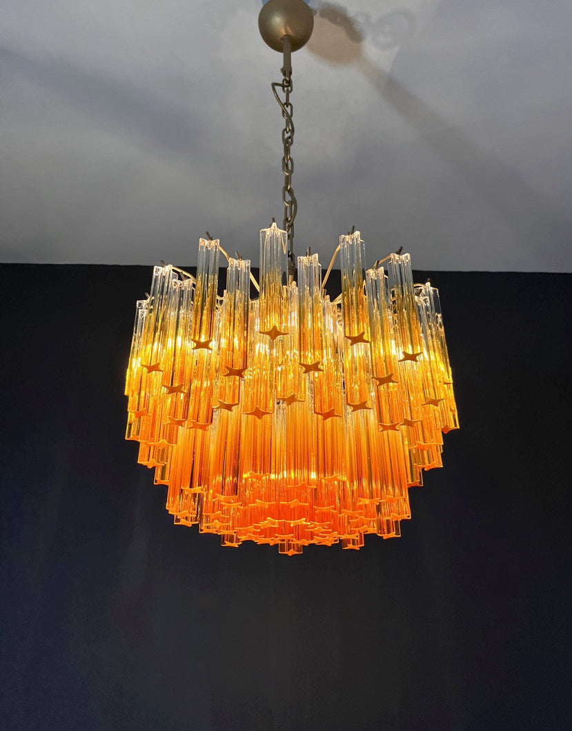 Murano Lysekrone – 107 Gule Prismeglass – detalj 2 – Murano Classics