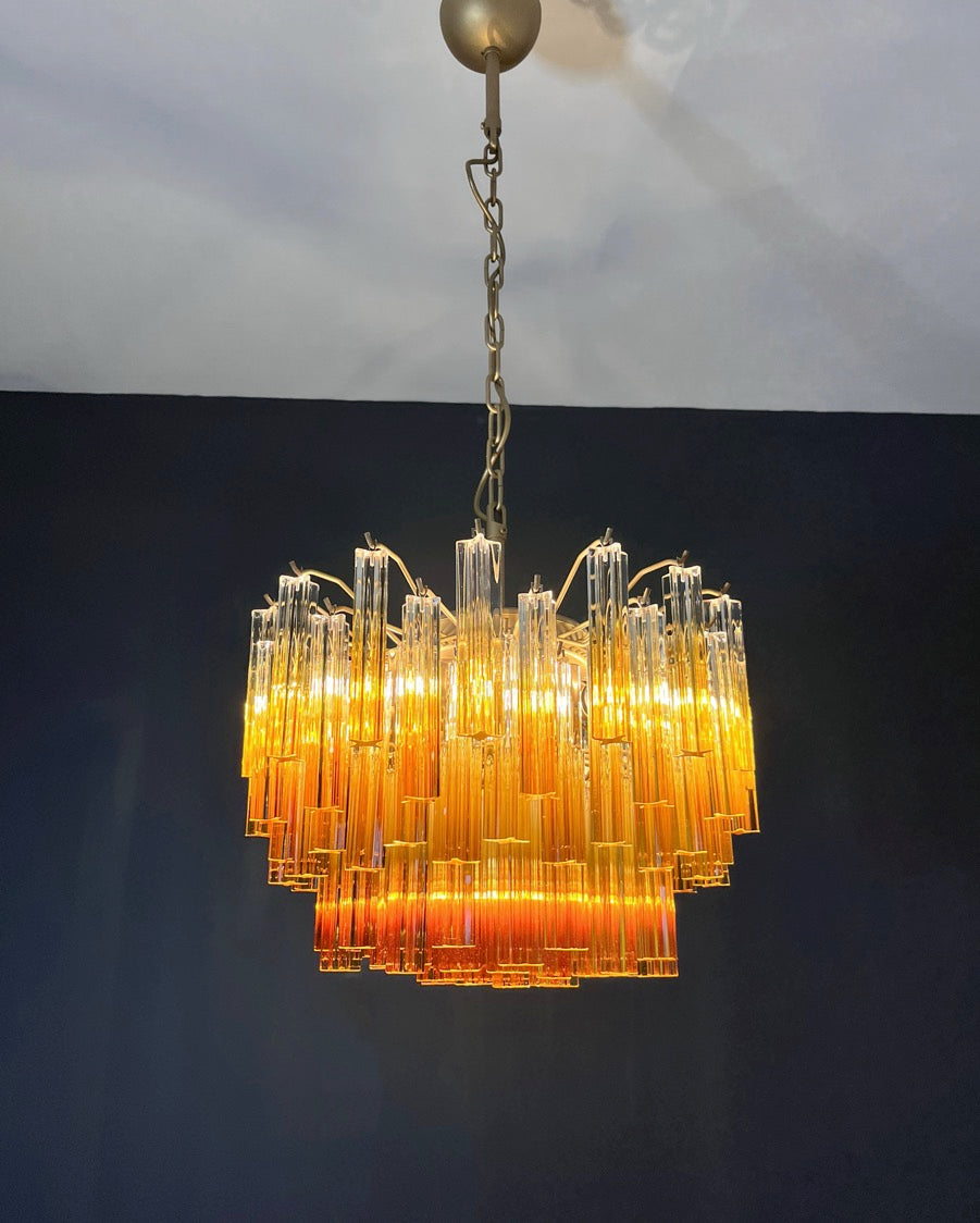 Murano Lysekrone – 107 Gule Prismeglass – detalj 6 – Murano Classics